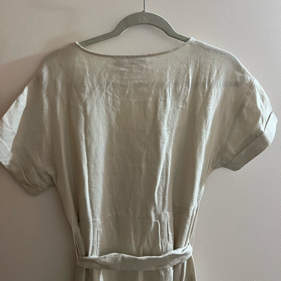 100% Linen Classic Cream Dress - Picture 5 of 5